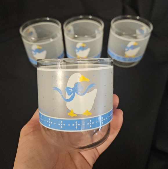 Vintage 1980's Libbey Drinking Glasses 2 Juice Duck Goose Country Farmhouse 3.5" - Picture 11 of 14